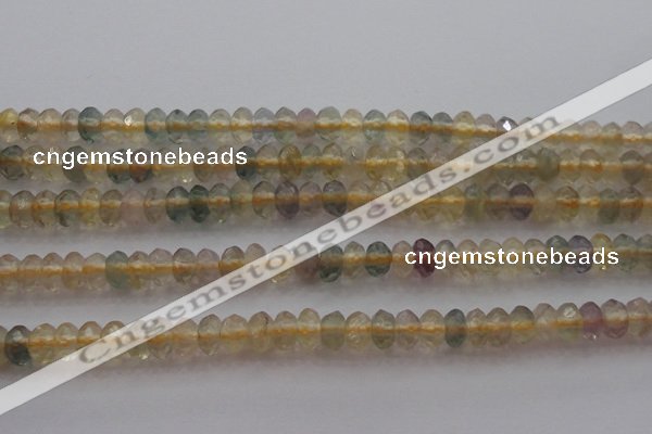 CRB214 15.5 inches 3*4mm faceted rondelle yellow fluorite beads