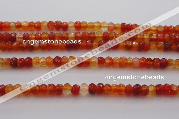 CRB215 15.5 inches 3*4mm faceted rondelle red agate beads