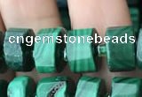 CRB2150 15.5 inches 7mm - 8mm faceted tyre malachite beads