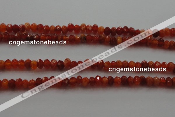 CRB216 15.5 inches 3*4mm faceted rondelle fire agate beads