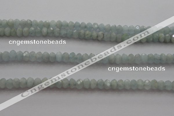 CRB217 15.5 inches 3*4mm faceted rondelle aquamarine beads