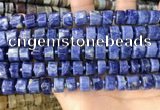 CRB2176 15.5 inches 11mm - 12mm faceted tyre sodalite beads