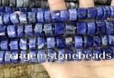 CRB2177 15.5 inches 12mm - 13mm faceted tyre sodalite beads