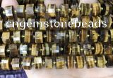 CRB2199 15.5 inches 12mm - 13mm faceted tyre yellow tiger eye beads