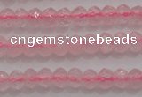 CRB220 15.5 inches 2.5*4mm faceted rondelle rose quartz beads