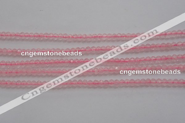 CRB220 15.5 inches 2.5*4mm faceted rondelle rose quartz beads