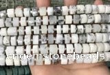 CRB2206 15.5 inches 8mm - 9mm faceted tyre white opal beads