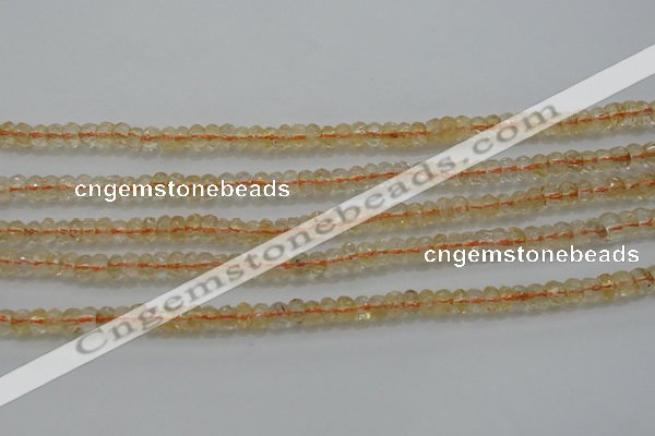 CRB221 15.5 inches 2.5*4mm faceted rondelle citrine gemstone beads