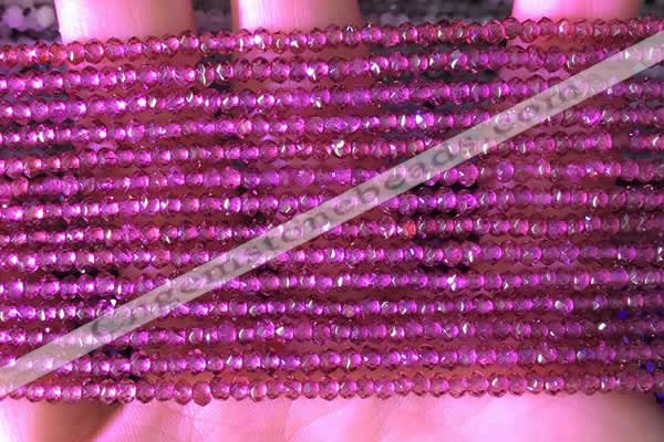 CRB2211 15.5 inches 2*3mm faceted rondelle garnet beads wholesale