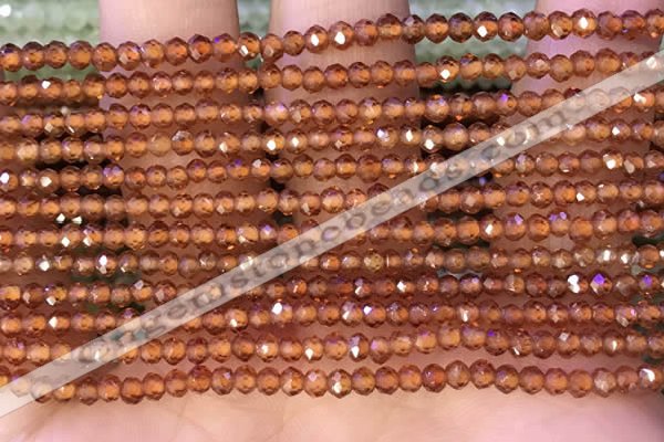 CRB2213 15.5 inches 2*3mm faceted rondelle orange garnet beads