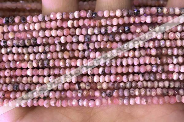 CRB2225 15.5 inches 2*3mm faceted rondelle rhodochrosite beads