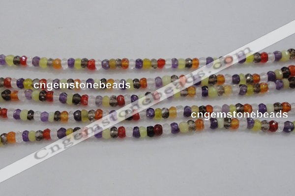 CRB223 15.5 inches 2.5*4mm faceted rondelle mixed quartz beads