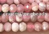 CRB2237 15.5 inches 2*3mm faceted rondelle rhodochrosite beads