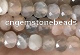 CRB2256 15.5 inches 3*4mm faceted rondelle rainbow moonstone beads