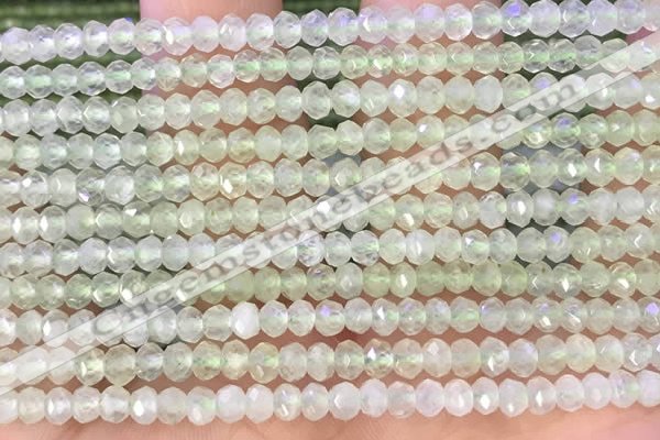 CRB2258 15.5 inches 3*4mm faceted rondelle prehnite beads