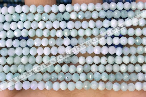 CRB2260 15.5 inches 3*4mm faceted rondelle amazonite beads