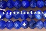 CRB2262 15.5 inches 3*4mm faceted rondelle blue kyanite beads