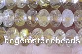 CRB2264 15.5 inches 3*5mm faceted rondelle golden rutilated quartz beads