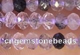 CRB2265 15.5 inches 3*4mm faceted rondelle black rutilated quartz beads