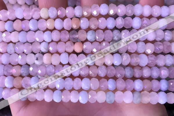 CRB2277 15.5 inches 4*6mm faceted rondelle morganite beads