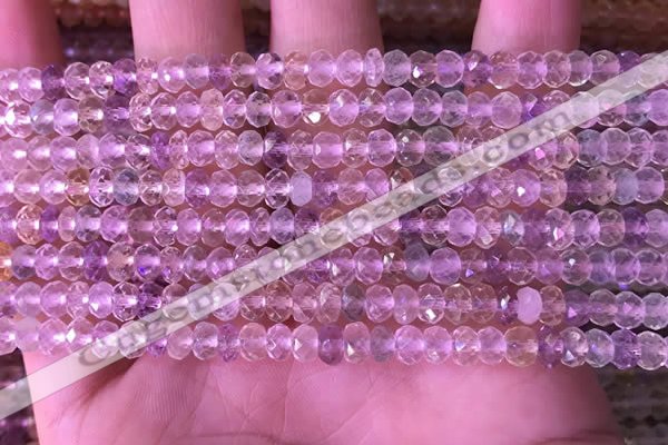 CRB2280 15.5 inches 3.5*5mm faceted rondelle mixed quartz beads