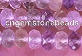 CRB2281 15.5 inches 4*6mm faceted rondelle mixed quartz beads