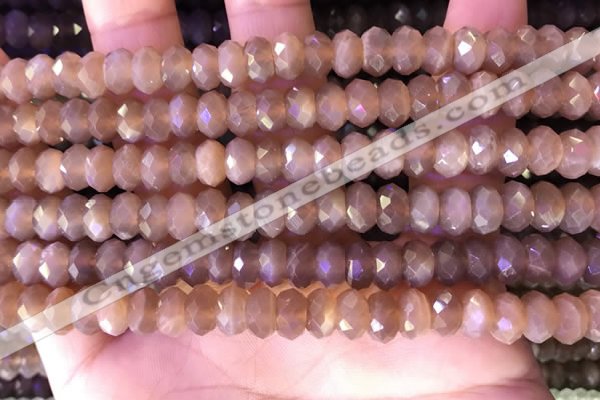 CRB2284 15.5 inches 5*8mm faceted rondelle moonstone beads