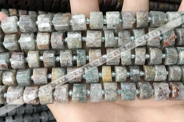 CRB2300 15.5 inches 7mm - 8mm faceted tyre ghost gemstone beads