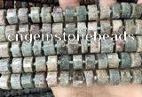 CRB2303 15.5 inches 11mm - 12mm faceted tyre ghost gemstone beads