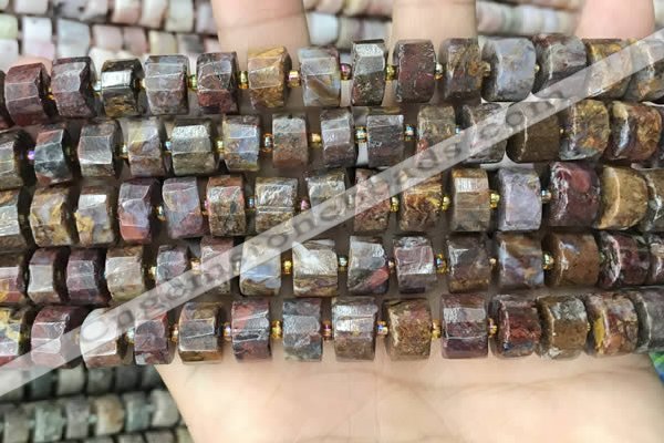 CRB2305 15.5 inches 7mm - 8mm faceted tyre pietersite beads