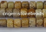 CRB2504 15.5 inches 6*8mm rondelle picture jasper beads