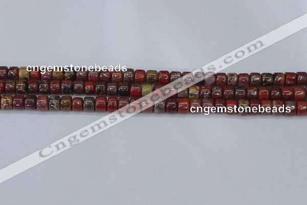 CRB2505 15.5 inches 6*8mm rondelle brecciated jasper beads