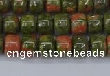 CRB2507 15.5 inches 6*8mm rondelle unakite gemstone beads