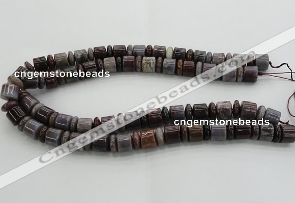 CRB251 15.5 inches 5*12mm - 10*12mm rondelle Indian agate beads