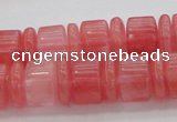 CRB252 15.5 inches 5*14mm - 10*14mm rondelle cherry quartz beads