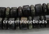 CRB253 15.5 inches 5*14mm - 10*14mm rondelle grey opal gemstone beads