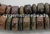 CRB255 15.5 inches 5*16mm - 8*16mm rondelle yellow artistic jasper beads
