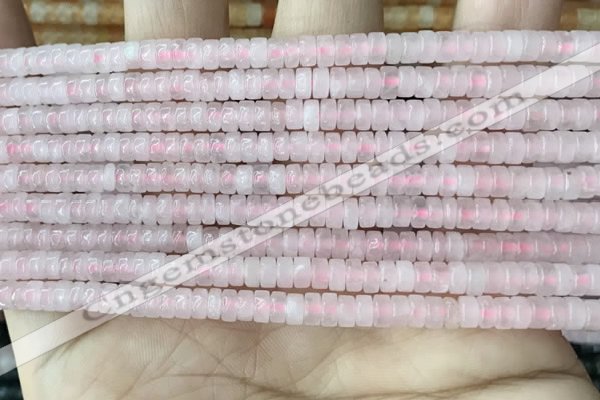 CRB2550 15.5 inches 2*4mm heishi rose quartz beads wholesale