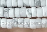 CRB2556 15.5 inches 2*4mm heishi white howlite beads wholesale