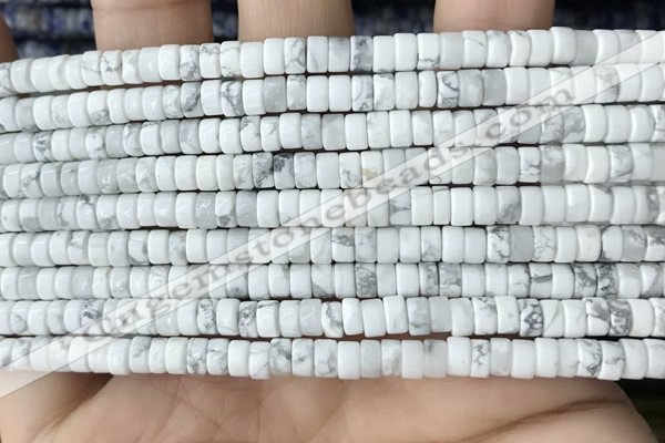 CRB2556 15.5 inches 2*4mm heishi white howlite beads wholesale