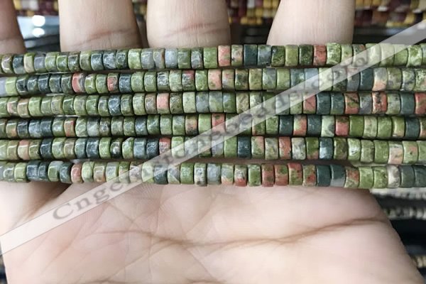 CRB2565 15.5 inches 2*4mm heishi unakite beads wholesale