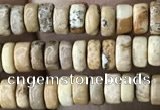 CRB2568 15.5 inches 2*4mm heishi picture jasper beads wholesale