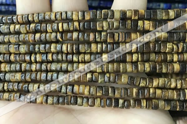 CRB2573 15.5 inches 2*4mm heishi yellow tiger eye beads wholesale