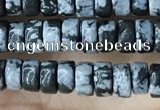 CRB2575 15.5 inches 2*4mm heishi snowflake obsidian beads wholesale