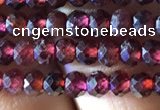 CRB2601 15.5 inches 2*3mm faceted rondelle red garnet beads