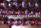 CRB2602 15.5 inches 3*4mm faceted rondelle red garnet beads