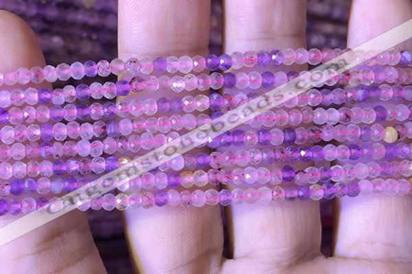 CRB2606 15.5 inches 2*3mm faceted rondelle mixed quartz beads