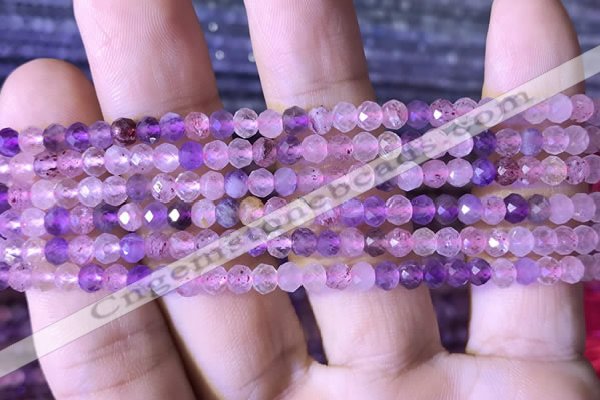 CRB2607 15.5 inches 3*4mm faceted rondelle mixed quartz beads