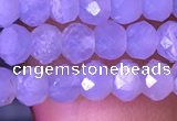 CRB2627 15.5 inches 3*4mm faceted rondelle blue chalcedony beads