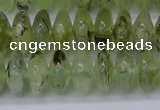 CRB265 15.5 inches 5*12mm rondelle green rutilated quartz beads